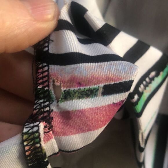 Vibrant and Bold Colorful abstract stripe skirt, stretchy flattering comfy plus - Picture 5 of 9